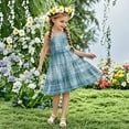 thumbnail image 2 of FamilyThread Girls Casual Fresh Style Sleeveless Dresses Spaghetti Strap Summer Swing Twirly Sundress A-Line Dress For 4-14Y, 2 of 7