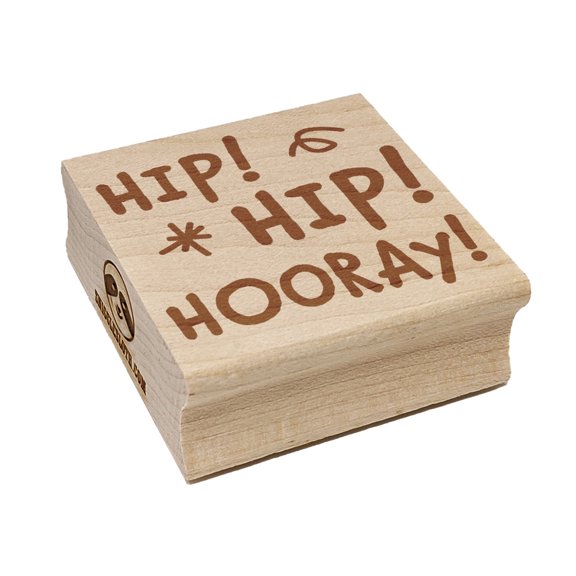 Hip Hip Hooray Fun Text Square Rubber Stamp Stamping Scrapbooking Crafting - Small 1.25in