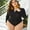 Black, variant on Women's Plus size Rashguard One Piece Swimsuit Zipper Surfing Shirt Sun Protection