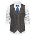 thumbnail image 2 of Dpytoraw Men's Autumn Retro Single Fashion Striped Suit Vest, 2 of 3