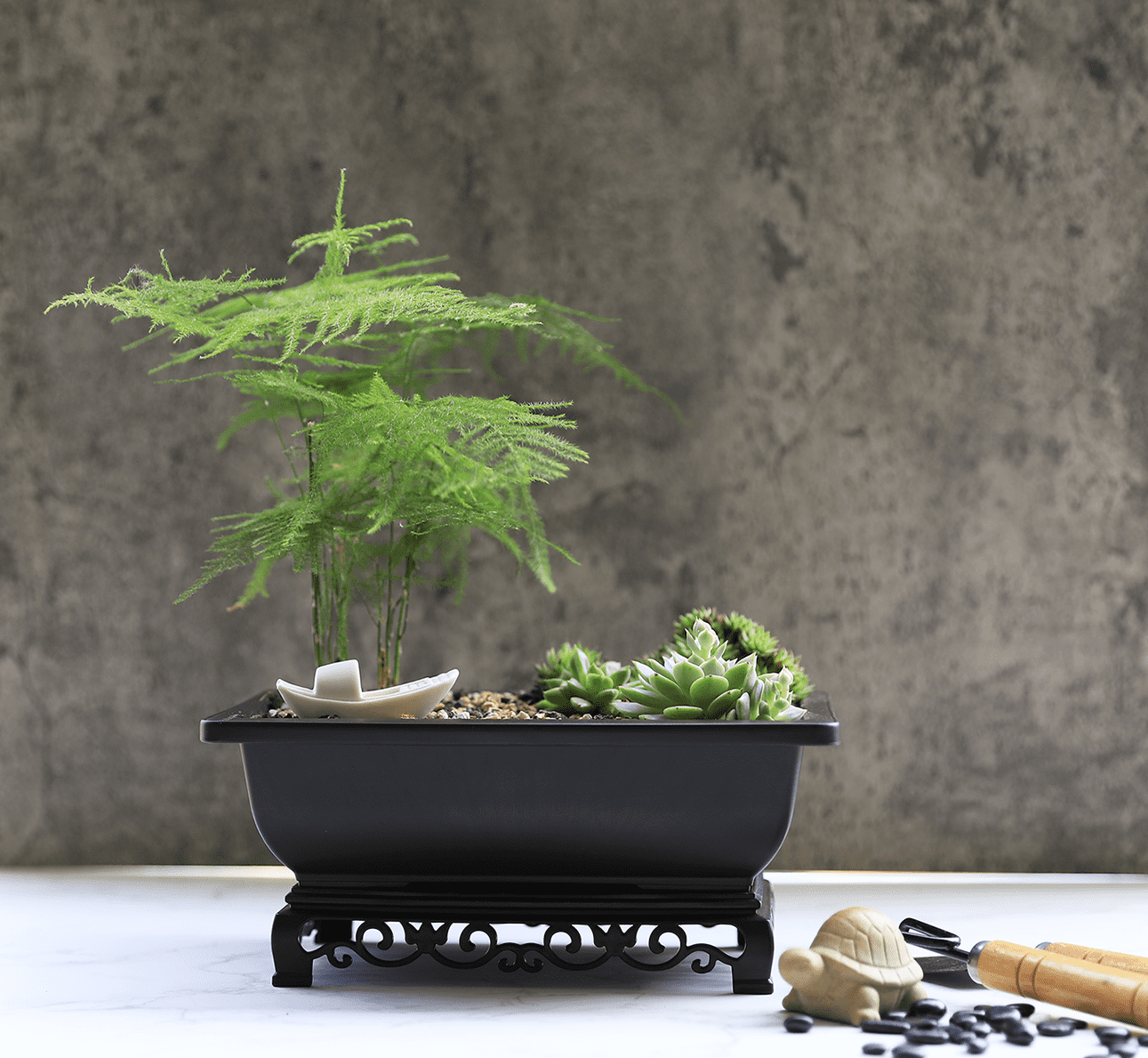 Bonsai Pot with Stand 7.5 Inch Small Bonsai Tree Training Pot Mesh Dra –  Cotta Planters