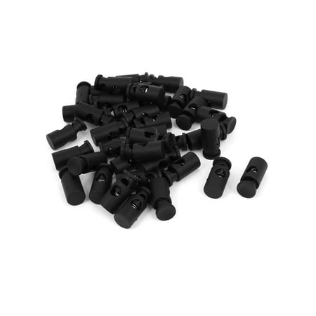 - Unique Bargains Black Plastic Single Hole Toggle Spring Loaded Cord Locks 6mm Dia 40pcs
