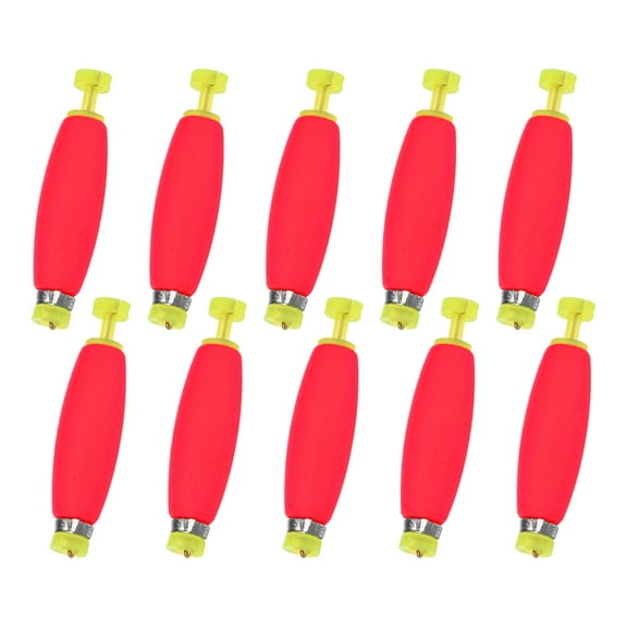 Uxcell 10-Pack Fishing Bobbers Floats, 2 Inch EVA Foam Weighted Bobbers Clip-on Floats Slip Corks Floaters Strong Buoys [Red]