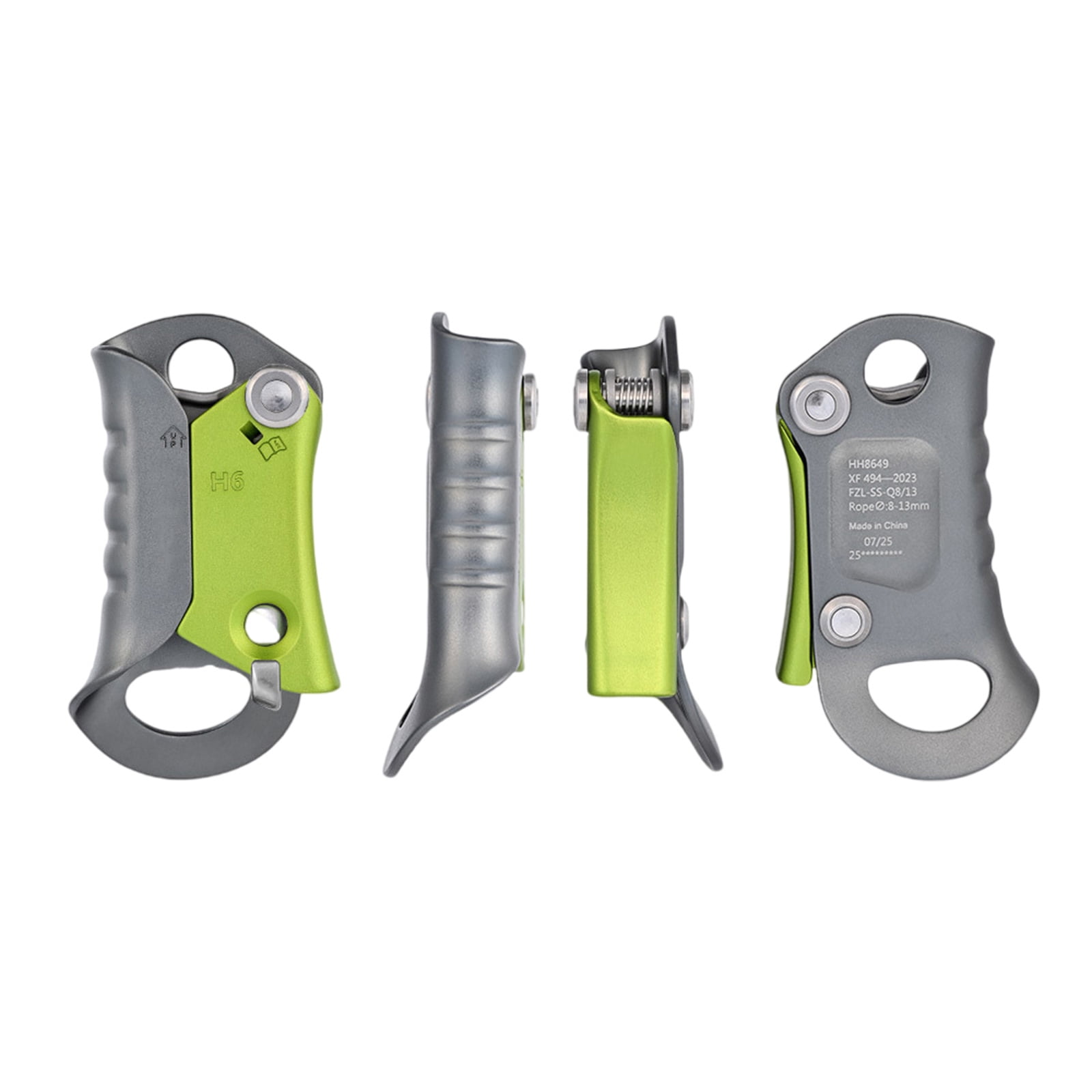 Multiple Use Handleless Rope Ascender for Climbing Rescuing Outdoors Adventure with Light Weight Aluminum Construction