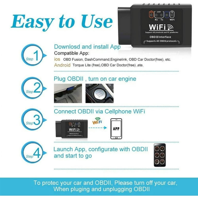 ELM 327 Wireless Car Error Reader Wifi Scanner Vehicles Code Auto Check OBDII Diagnostic Tool For IOS Android Price In UAE | Amazon UAE