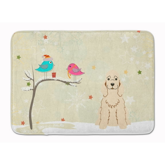 Christmas Presents between Friends Cocker Spaniel - Buff Machine Washable Memory Foam Mat