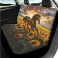 thumbnail image 3 of Uorisanigo Sunflower Horse 14 Pack Automobile Seat Cover Sets Car Steering Wheel Cover and Cars Headrest Cover Center Console Cover and Cars Water Cup Coaster Elastic Fit for Car SUV, 3 of 6