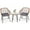 Gray, variant on Costway 3PCS Patio Rattan Bistro Set Table Armchair Garden Turquoise Cushion