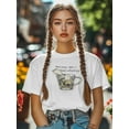 thumbnail image 4 of Women's T-Shirt Drink Whiskey Ice Cubes Short Sleeve Casual Tee Classic Crew Neck T Shirt for Women White, 2XL, 4 of 7