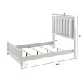 thumbnail image 6 of 3Pc White Finish Queen Size Bedroom Set LED Light HB Bed 2x Nightstand Wooden Bedroom Furniture, 6 of 7