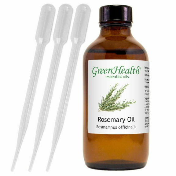 GreenHealth Rosemary Essential Oil – 4 fl oz (100% Pure & Natural) with 3 Free Droppers