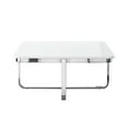 thumbnail image 5 of Chidia White Chrome Coffee Table - High Gloss Lacquer Finish Top, Polished Stainless Steel Base, X-Leg, 5 of 10