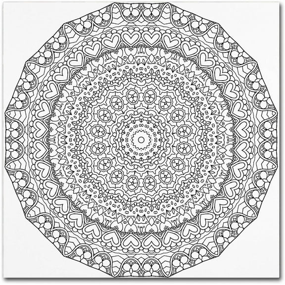 Trademark Fine Art "Hearts Mandala" Canvas Art by Kathy G. Ahrens