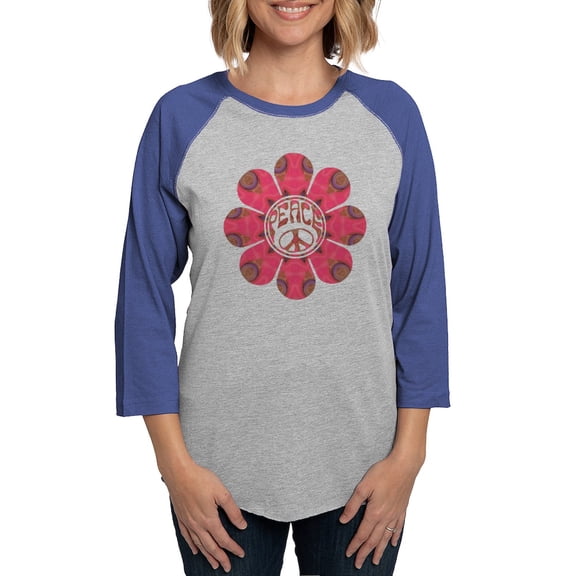 CafePress - Peace Flower Affection Long Sleeve T Shirt - Womens Baseball Tee