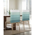 thumbnail image 5 of nqOlkjepod Teal Ombre Chair Covers Set of 6, Decorative Chair Back Cover, Modern Abstract Art Farmhouse Striped Dining Room Chair Slipcovers Removable Chair Protectors Covers for Party Banquet, 5 of 7