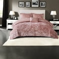 thumbnail image 4 of Luxurious Velvet Bedding Sets Blush Quilted Polyester Modern Glam Design for Home, 4 of 12