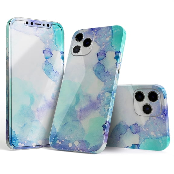 DesignSkinz Mint Absorbed Watercolor Texture Full-Body Skin Decal Wrap Cover for iPhone 16