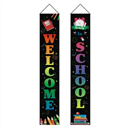 2Pcs Welcome Back to School Banner; Photo Backdrop Decor; Banner Wall Porch  Door Party Background Decorations for Outdoor Indoor Type 3 | Walmart Canada