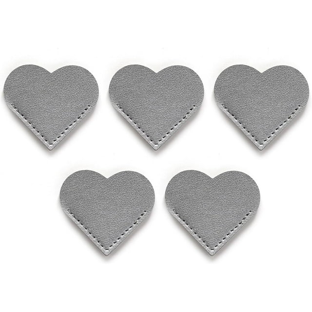 HUGFEGWE 5Pcs Handcrafted Faux Leather Corner Bookmark Waterproof Soft Mini Vintage Heart-Shaped Page Notebook Accessory CJB91-52800