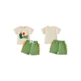 thumbnail image 2 of BemeyourBBs Baby Boy First Birthday Outfit 1st Birthday One Years Old Summer Clothes Letter Balloon Dinosaur Embroidery Short Sleeve T-Shirts and Pocket Shorts 2Pcs Set, 2 of 9