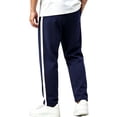 thumbnail image 4 of MXALUOB Men's Track Pants Side Striped Athletic Open Bottom Trousers Drawstring Elastic Waist Straight Leg Fashion Pant for Training Gym, 4 of 4