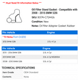 thumbnail image 2 of Oil Filter Stand Gasket - Compatible with 2008 - 2015 BMW 528i 2009 2010 2011 2012 2013 2014 2016, 2 of 2