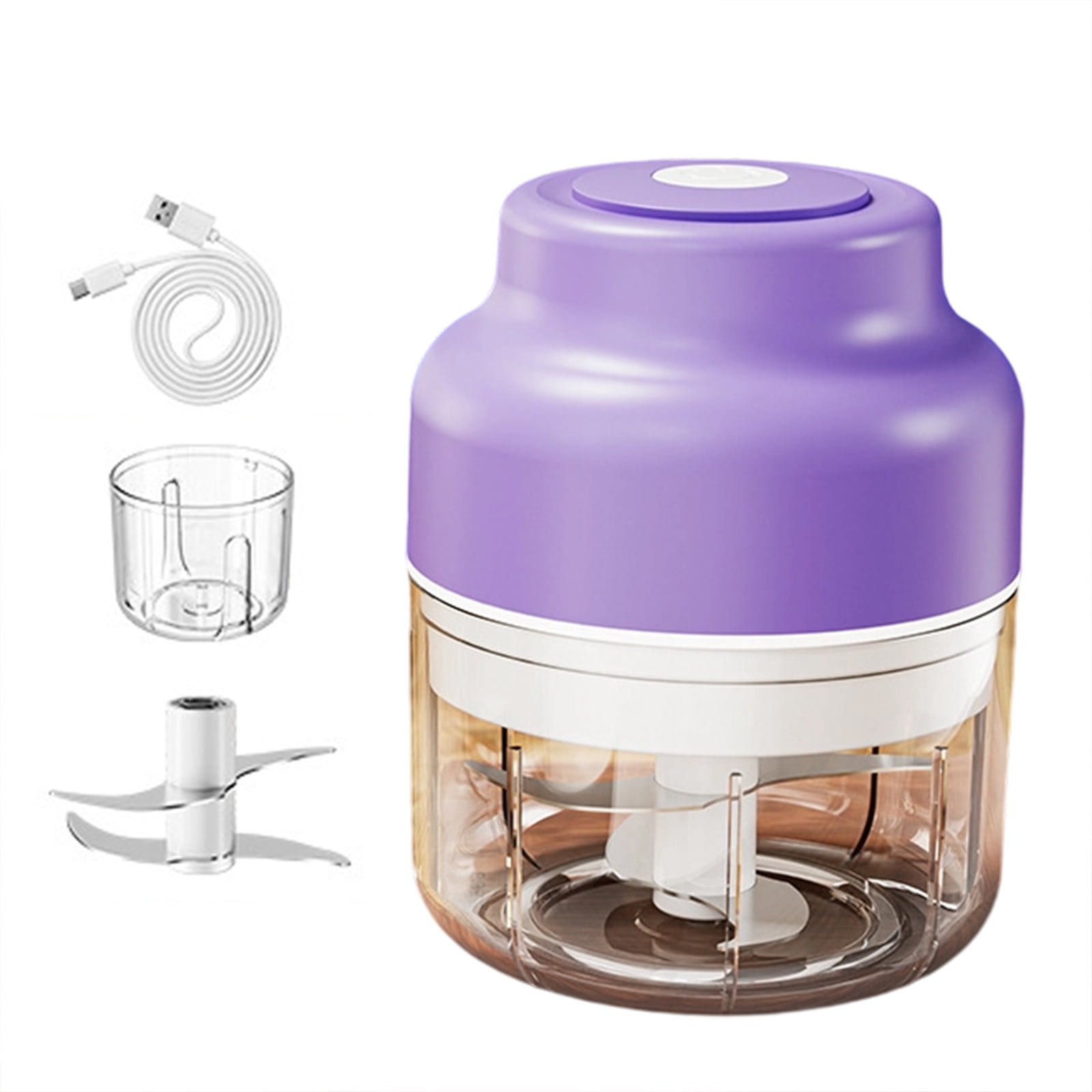 Electric Mini Food Chopper & Garlic Grinder, USB Rechargeable, 350ML Powerful Vegetable Chopper for Onion, Ginger, Chili, Portable Meat Mincer, Small Food Processor
