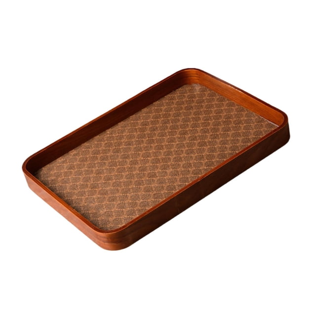 KLKCMS Jewelry Display Tray Wooden Frame Storage Tray for Side Table Smooth Surface 38x28x3.5cm