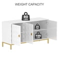 thumbnail image 5 of Clihome  3 Door Glossy Media Storage Sideboard Accent Cabinet White, 5 of 5
