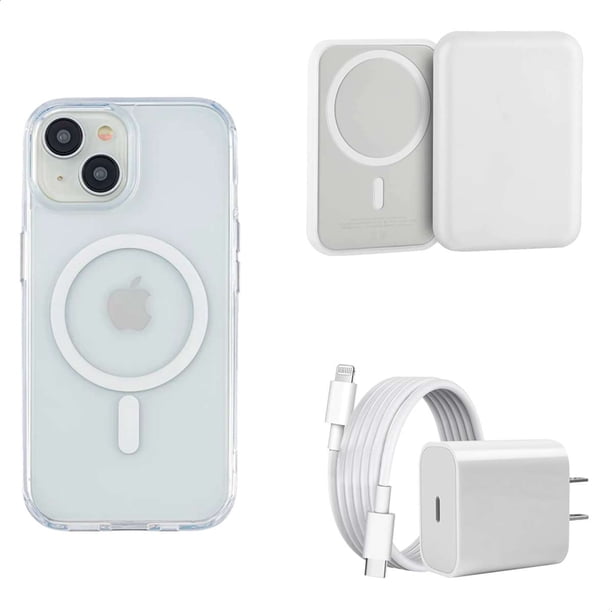 YUWY Kit Accesorios Compatibles Con MagSafe Para iPhone 14 Antigolpes Combo de Funda Batería y Cargador Para iPhone 14 Kit Accesorios Regalo Para iPhone