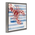 thumbnail image 3 of Stupell Industries Striped & Dotted Claws Lobster Gray Framed Floater Canvas Wall Art design by Eli Jones, 18 x 18, 3 of 9