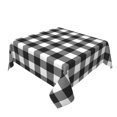 thumbnail image 2 of Wukai Black White Plaid Waterproof Tablecloth for Kitchen Dining, Fits Square Tables for 2-4 Seats -54"x54", 2 of 7