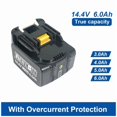 thumbnail image 4 of For Makita Battery 5Ah 14.4V Rechargeable Lithium-ion Cell 14.4V Power Tools BL1460 BL1430 Power Tools Batteries, 4 of 7