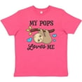 thumbnail image 3 of Inktastic My Pops Loves Me with Sloth and Hearts Youth T-Shirt, 3 of 5