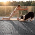 thumbnail image 6 of Devoko 44 Pack Interlocking Deck Tiles, 12x12 Inch Waterproof Plastic Patio Floor Tiles, Snap Lock Outdoor Flooring for Balcony Pool Garden, Gray, 6 of 7