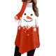 thumbnail image 1 of Gibobby Blusas De Moda Camiseta con estampado navideño de muñeco de nieve y dobladillo irregular con cuello para mujer（Rojo， L), 1 of 4