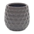 thumbnail image 3 of Maceta de Cerámica Gris de Cheung con Patrón Texturizado Hexagonal, 3 of 3
