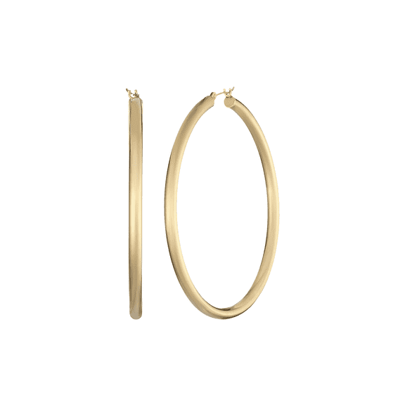 Women's Finecraft 50 mm Polished Hoop Earrings in 14kt Yellow Gold-Plated Sterling Silver