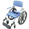 "Attendant Shower Wheelchair Bath Toilet Commode Aluminum Adjustable 18 in. seat wide with 24"" Wheels"