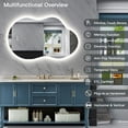 thumbnail image 3 of Irregular 36"x 20" Led Bathroom Mirror with Lights, Backlit Cloud-Shape Vanity Mirror for Wall, Dimmable 3 Colors Asymmetrical Mirror, Memory Function, 3 of 12