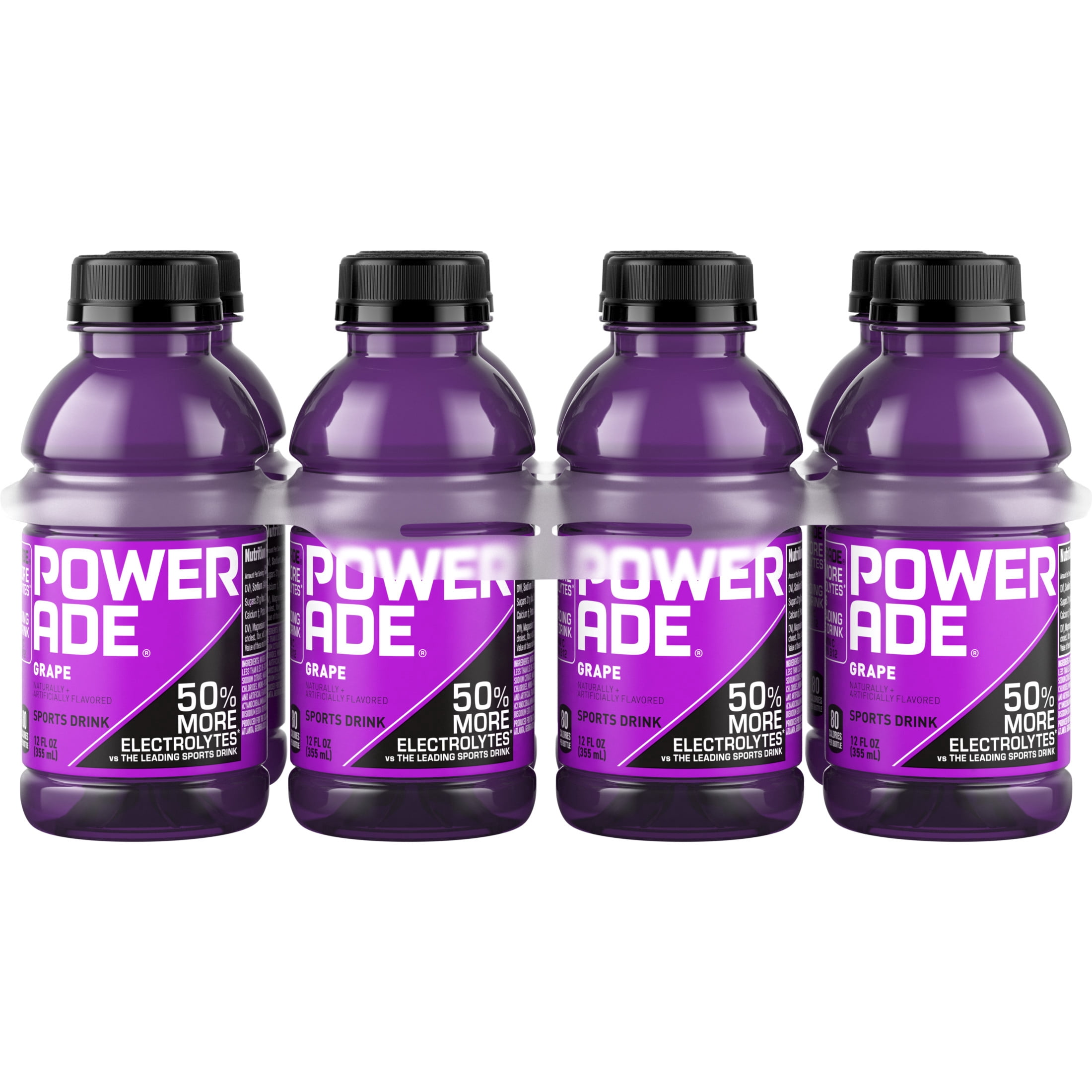 POWERADE Grape Electrolyte Sports Drink Bottles, 12 fl oz, 8 Pack