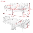 thumbnail image 5 of 72.5" Convertible Sofa Bed, Adjustable Velvet Sofa Bed - Velvet Folding Lounge Recliner - Reversible Daybed - Ideal for Bedroom with Two Pillows and Center Leg, 5 of 5