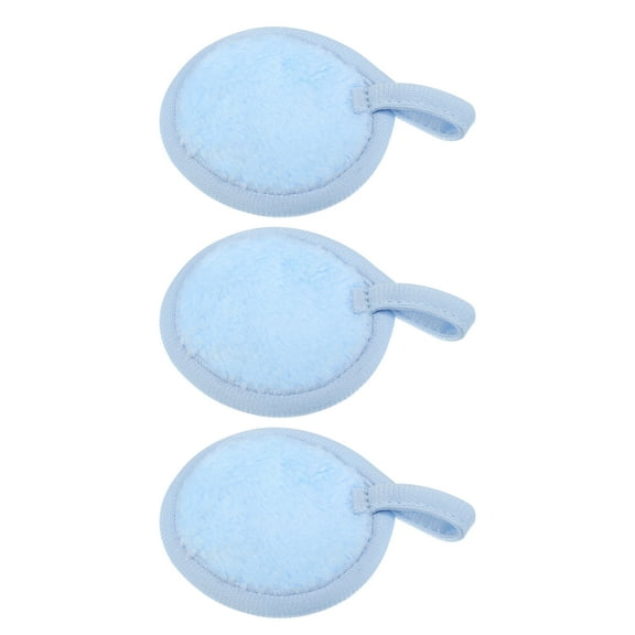 Unique Bargains 3 Pcs Soft Flannel Pads Reusable Makeup Remover Eco Pads Facial Cleansing Pad for Most Skin Types Blue