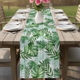 thumbnail image 4 of Monstera Leaves Table Runner 70 Inches, Summer Palm Leaf Botanical Wooden Grey Bed Runner Dresser Scarves Tabletop for Indoor Outdoor Parties/Ceremony/Banquet, 13" x 70", 4 of 9
