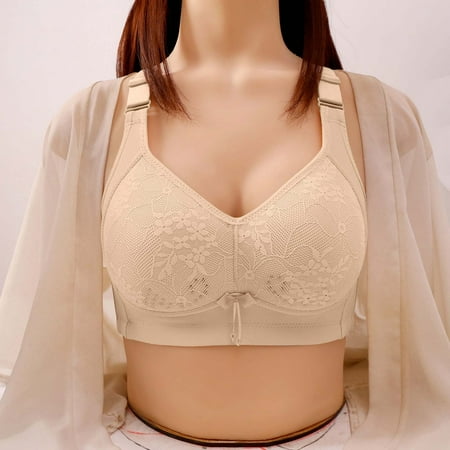 Mrasaso Holiday Gift Finder Women Underwear Lace Underwire Bra Fashionable Push Up Lingerie Adjustable Comfort Support BraYellow M