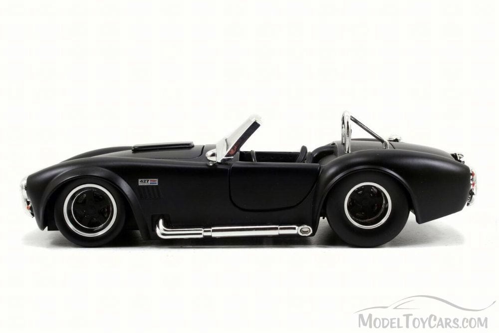 1965 Shelby Cobra 427 S/C Convertible, Black - JADA Toys 97403 - 1/24 Scale Diecast Model Toy Car