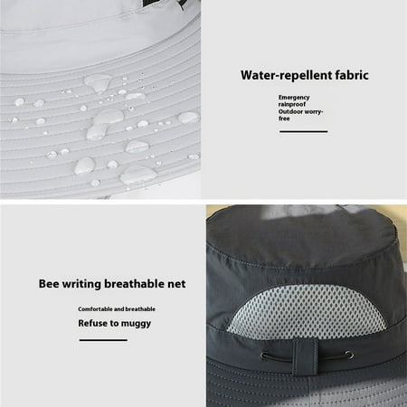 Uaswgudfs Wide Solar Fan Outdoor Fishing Hat Men Sun Hat with 2 Solar Fan Fishing Hats 3 Speed Adjustable Fan Hat