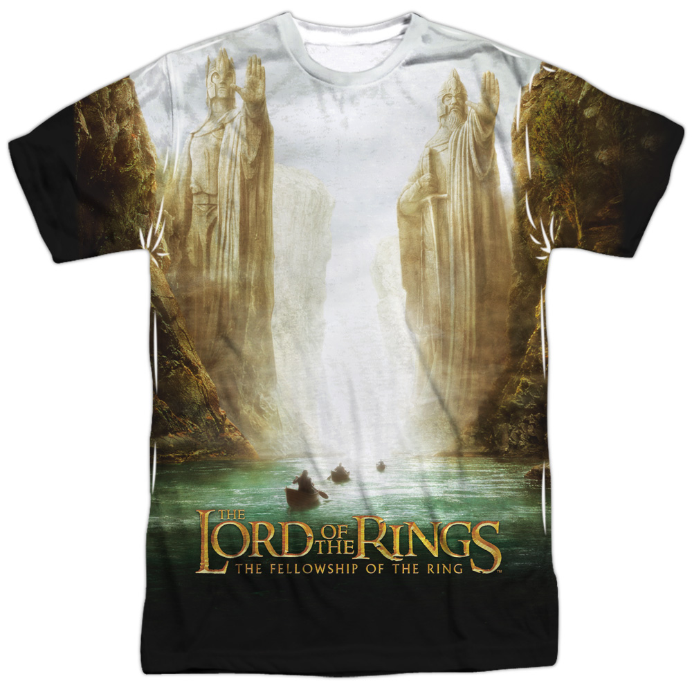Lord of the Rings:Fellowship of the Ring Movie Poster Adult 2-Sided Print TShirt - image 1 of 3