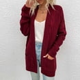 thumbnail image 5 of Chunky Knit Cardigans for Women Long Sleeve Open Front Sweaters Solid Color Above the Knee Cardigan Fall Knitwear, 5 of 5