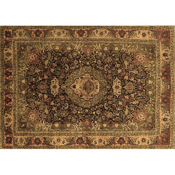 Ahgly Company Indoor Rectangle Medallion Brown Traditional Area Rugs, 2' x 5'